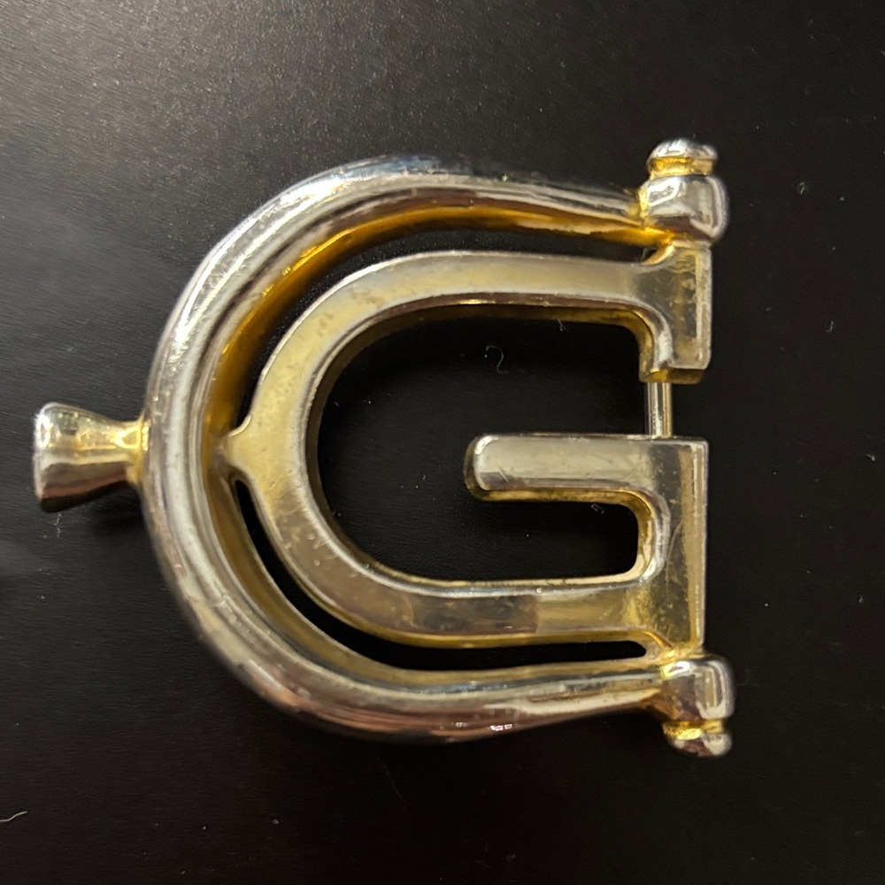 Vintage 80s Gucci Gold and Silver Belt Buckle
